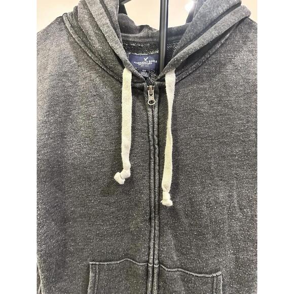 American Eagle Womens Small Gray Full-Zip Hoodie Sweatshirt - Picture 2 of 5